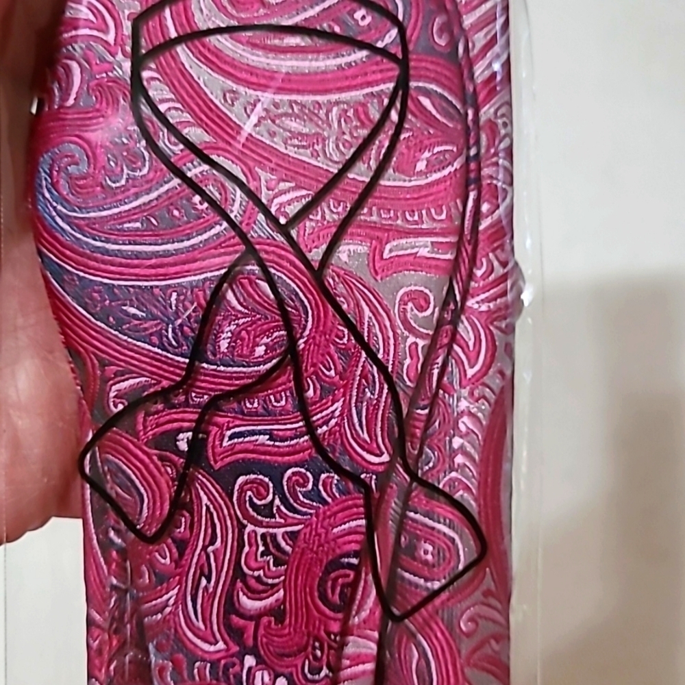 NWOT Alizeal Hot Pink & Black Hanky & Bowtie Set